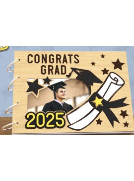 Σετ των 2 Intra απο ξύλο plywood 3mm-4mm πάχος - Εξώφυλλο άλμπουμ αποφοίτησης | Βιβλίο επισκεπτών Grad Δίασταση 20x20 cm INTRAFABR-118747379