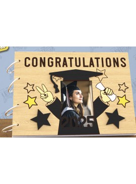 Σετ των 2 Intra απο ξύλο plywood 3mm-4mm πάχος - Εξώφυλλο άλμπουμ αποφοίτησης | Βιβλίο επισκεπτών Grad Δίασταση 20x20 cm INTRAFABR-118747381