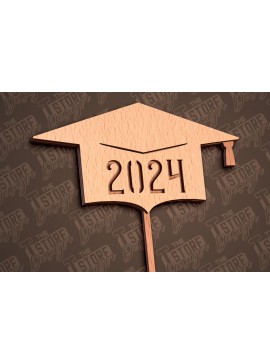 Σετ των 2 Intra απο ξύλο plywood 3mm-4mm πάχος - Αποφοίτηση Topper Cake Laser Cut | CNC Δίασταση 30x20 cm INTRAFABR-93164864