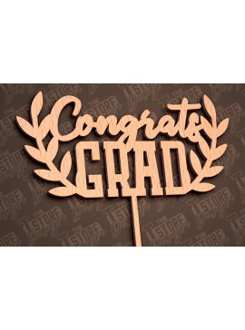 Intra απο ξύλο plywood 3mm-4mm πάχος - Αποφοίτηση Topper Cake Laser Cut | CNC Δίασταση 30x20 cm INTRAFABR-93164890