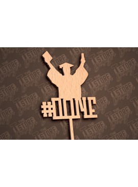 Σετ των 2 Intra απο ξύλο plywood 3mm-4mm πάχος - Αποφοίτηση Topper Cake Laser Cut | CNC Δίασταση 30x20 cm INTRAFABR-93165021