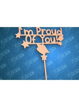 Σετ των 2 Intra απο ξύλο plywood 3mm-4mm πάχος - Αποφοίτηση Topper Cake Laser Cut | CNC Δίασταση 30x20 cm INTRAFABR-93001947
