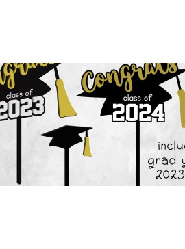 Σετ των 2 Intra απο ξύλο plywood 3mm-4mm πάχος -  κοπής με Laser Topper Graduation Cake Δίασταση 30x20 cm INTRAFABR-64495495