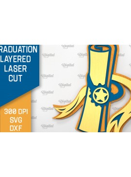 Intra απο ξύλο plywood 3mm-4mm πάχος - Αποφοίτηση Διακόσμηση Layered Laser cut Δίασταση 30x20 cm INTRAFABR-95505912