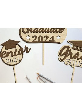 Σετ των 3 Intra απο ξύλο plywood 3mm-4mm πάχος - Πρότυπα διακοσμητικών κορυφών αποφοίτησης Δίασταση 6x10 cm INTRAFABR-96304266