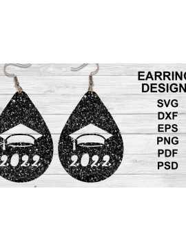 Σετ των 3 Intra απο ξύλο plywood 3mm-4mm πάχος - Σκουλαρίκια αποφοίτησης  | Τάξη 2022 Δίασταση 3x3 cm INTRAFABR-30706124