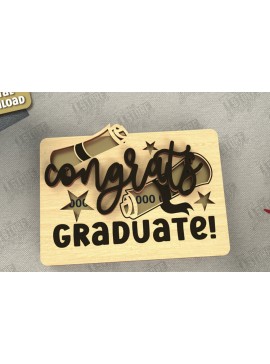 Σετ των 2 Intra απο ξύλο plywood 3mm-4mm πάχος - Κάτοχος δωροκάρτας αποφοίτησης | Grad 2025 Δίασταση 10x15 cm INTRAFABR-118351092