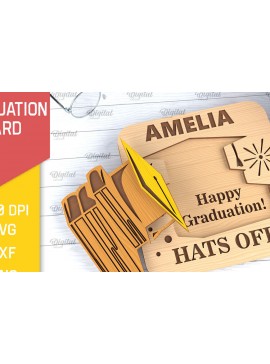 Σετ των 2 Intra απο ξύλο plywood 3mm-4mm πάχος - Ευχετήρια κάρτα αποφοίτησης Δίασταση 10x15 cm INTRAFABR-94767552