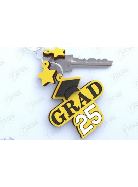 Σετ των 3 Intra απο ξύλο plywood 3mm-4mm πάχος - Μπρελόκ αποφοίτησης | Grad 2025 | Μπρελόκ Δίασταση 4x4 cm INTRAFABR-118897823