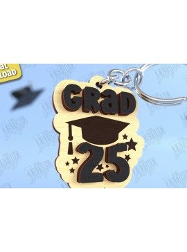 Σετ των 3 Intra απο ξύλο plywood 3mm-4mm πάχος - Μπρελόκ αποφοίτησης | Grad 2025 | Μπρελόκ Δίασταση 4x4 cm INTRAFABR-118945402