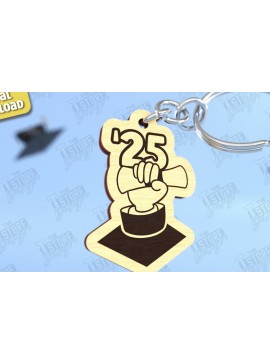 Σετ των 3 Intra απο ξύλο plywood 3mm-4mm πάχος - Μπρελόκ αποφοίτησης | Grad 2025 | Μπρελόκ Δίασταση 4x4 cm INTRAFABR-118945410