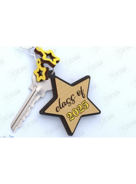 Σετ των 3 Intra απο ξύλο plywood 3mm-4mm πάχος - Μπρελόκ αποφοίτησης | Grad 2025| Μπρελόκ Δίασταση 4x4 cm INTRAFABR-119066131