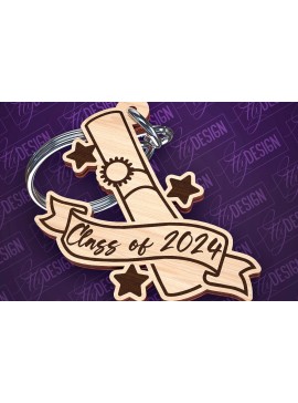 Σετ των 3 Intra απο ξύλο plywood 3mm-4mm πάχος - Αποφοίτηση Μπρελόκ με λέιζερ | Σχολείο Δίασταση 4x4 cm INTRAFABR-93521284