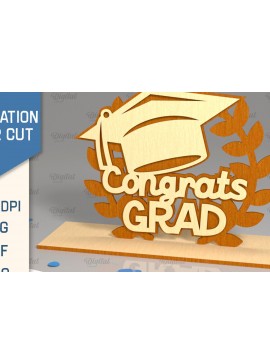 Σετ των 2 Intra απο ξύλο plywood 3mm-4mm πάχος - Αποφοίτηση LaserCut. Πινακίδα αποφοίτησης  Δίασταση 30x20 cm INTRAFABR-95187778