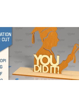 Σετ των 2 Intra απο ξύλο plywood 3mm-4mm πάχος - Αποφοίτηση LaserCut. Πινακίδα αποφοίτησης  Δίασταση 30x20 cm INTRAFABR-95187981