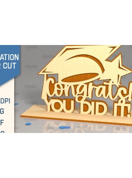 Intra απο ξύλο plywood 3mm-4mm πάχος - Αποφοίτηση LaserCut. Πινακίδα αποφοίτησης  Δίασταση 30x20 cm INTRAFABR-95187510