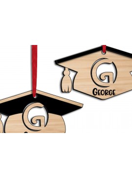 Σετ των 3 Intra απο ξύλο plywood 3mm-4mm πάχος - Γράμμα αποφοίτησης G Στολίδι  Laser Δίασταση 6x6 cm INTRAFABR-115914508
