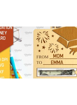 Σετ των 2 Intra απο ξύλο plywood 3mm-4mm πάχος - Κάρτα αποφοίτησης με λέιζερ Δίασταση 30x20 cm INTRAFABR-95172102