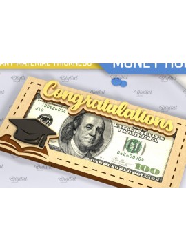 Σετ των 2 Intra απο ξύλο plywood 3mm-4mm πάχος - Graduation Money Holder Laser Cut  Δίασταση 30x20 cm INTRAFABR-96290322