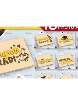 Σετ των 2 Intra απο ξύλο plywood 3mm-4mm πάχος - Πακέτο αποκοπής λέιζερ άλμπουμ φωτογραφιών αποφοίτησης Δίασταση 30x20 cm INTRAFABR-97086576