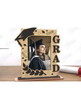 Σετ των 2 Intra απο ξύλο plywood 3mm-4mm πάχος - Κορνίζα αποφοίτησης | Grad 2025 | CNC Δίασταση 20x25 cm INTRAFABR-119066071