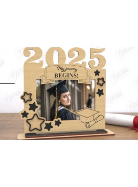 Σετ των 2 Intra απο ξύλο plywood 3mm-4mm πάχος - Κορνίζα αποφοίτησης | Grad 2025 | CNC Δίασταση 20x25 cm INTRAFABR-119066080