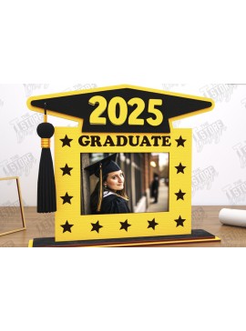 Σετ των 2 Intra απο ξύλο plywood 3mm-4mm πάχος - Κορνίζα αποφοίτησης | Grad 2025 | CNC Δίασταση 20x25 cm INTRAFABR-118353947