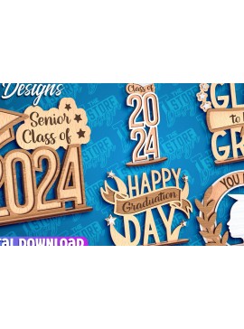 Σετ των 2 Intra απο ξύλο plywood 3mm-4mm πάχος - Graduation Stand Laser Cut |Σχέδιο Stand Δίασταση 30x20 cm INTRAFABR-93839460