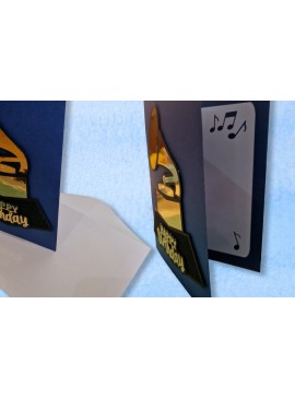 Σετ των 3 Intra απο ξύλο plywood 3mm-4mm πάχος - Κάρτα γενεθλίων γραμμοφώνου Δίασταση 6x6 cm INTRAFABR-80652865