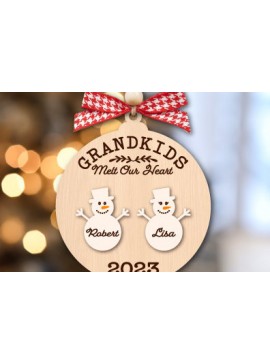 Σετ των 3 Intra απο ξύλο plywood 3mm-4mm πάχος - Σχέδιο διακοσμητικών εγγονιών λιώνουν την καρδιά μας Δίασταση 6x6 cm INTRAFABR-80871140