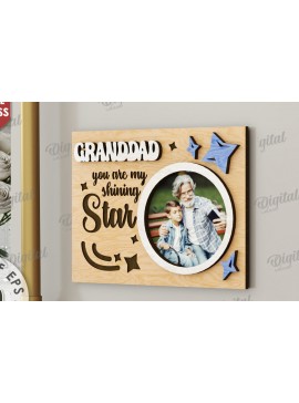 Σετ των 2 Intra απο ξύλο plywood 3mm-4mm πάχος - με μαγνήτη φωτογραφιών παππούδων και γιαγιάδων Δίασταση 30x20 cm INTRAFABR-112689855