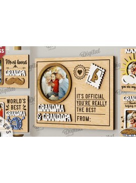 Σετ των 2 Intra απο ξύλο plywood 3mm-4mm πάχος - Πακέτο λέιζερ με μαγνήτες γιαγιάδες και γιαγιάδες Δίασταση 30x20 cm INTRAFABR-112618595