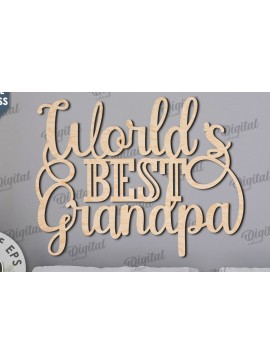 Σετ των 2 Intra απο ξύλο plywood 3mm-4mm πάχος - Σχέδιο κοπής με λέιζερ υπογράφουν παππούδες και γιαγιάδες Δίασταση 30x20 cm INTRAFABR-110764419