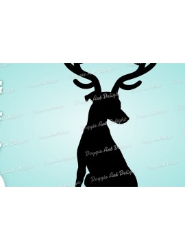 Σετ των 2 Intra απο ξύλο plywood 3mm-4mm πάχος - Greyhound Christmas Puppy Reindeer  Δίασταση 15x15 cm INTRAFABR-82918092