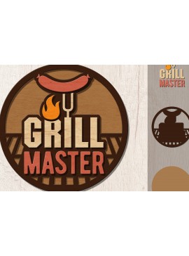 Intra απο ξύλο plywood 3mm-4mm πάχος - Grill Master Laser Cut Sign, Multilayer Δίασταση 30x20 cm INTRAFABR-13425283