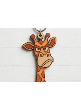Σετ των 3 Intra απο ξύλο plywood 3mm-4mm πάχος - Grumpy Giraffe Keychain  Δίασταση 4x4 cm INTRAFABR-122092892