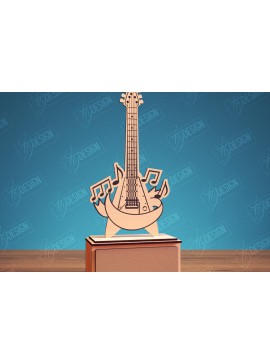Σετ των 2 Intra απο ξύλο plywood 3mm-4mm πάχος - Guitar Award Trophy Laser Cut Design  Δίασταση 30x20 cm INTRAFABR-114807341