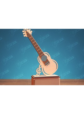 Σετ των 2 Intra απο ξύλο plywood 3mm-4mm πάχος - Guitar Award Trophy Laser Cut Design  Δίασταση 30x20 cm INTRAFABR-114807368