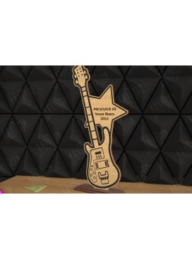 Σετ των 2 Intra απο ξύλο plywood 3mm-4mm πάχος - Βραβείο Κιθάρας Τρόπαιο | Προσωποποιημένη Ανταμοιβή Δίασταση 20x20 cm INTRAFABR-110850213