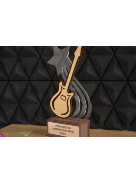 Σετ των 2 Intra απο ξύλο plywood 3mm-4mm πάχος - Βραβείο Κιθάρας Τρόπαιο | Προσωποποιημένη Ανταμοιβή Δίασταση 20x20 cm INTRAFABR-110850187