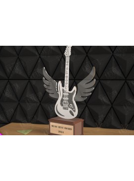 Σετ των 2 Intra απο ξύλο plywood 3mm-4mm πάχος - Βραβείο Κιθάρας Τρόπαιο | Προσωποποιημένη Ανταμοιβή Δίασταση 20x20 cm INTRAFABR-110850184