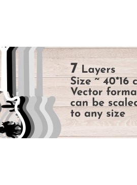 Intra απο ξύλο plywood 3mm-4mm πάχος -  κοπής με λέιζερ κιθάρας, Country Music  Δίασταση 40x50 cm INTRAFABR-39493711