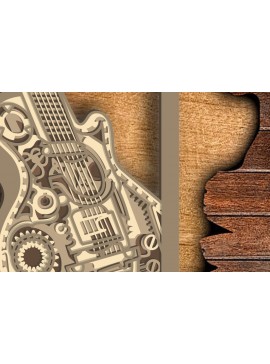 Σετ των 2 Intra απο ξύλο plywood 3mm-4mm πάχος - Κιθάρα - Πολυστρωματικά κομμένα αρχεία για λέιζερ Δίασταση 30x20 cm INTRAFABR-72315830