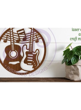 Intra απο ξύλο plywood 3mm-4mm πάχος - Guitars Wall Art Sign,   Δίασταση 40x50 cm INTRAFABR-111943358