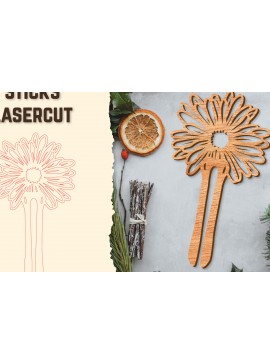 Intra απο ξύλο plywood 3mm-4mm πάχος - Στικς μαλλιών Floral κούρεμα με λέιζερ Δίασταση 30x20 cm INTRAFABR-122943161