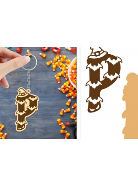 Σετ των 3 Intra απο ξύλο plywood 3mm-4mm πάχος - με μπρελόκ Halloween Aphabet Δίασταση 4x4 cm INTRAFABR-103746410