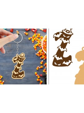 Σετ των 3 Intra απο ξύλο plywood 3mm-4mm πάχος - με μπρελόκ Halloween Aphabet Δίασταση 4x4 cm INTRAFABR-103747178