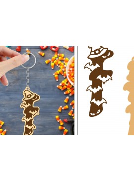 Σετ των 3 Intra απο ξύλο plywood 3mm-4mm πάχος - με μπρελόκ Halloween Aphabet Δίασταση 4x4 cm INTRAFABR-103745618