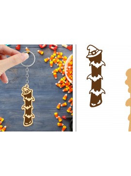 Σετ των 3 Intra απο ξύλο plywood 3mm-4mm πάχος - με μπρελόκ Halloween Aphabet Δίασταση 4x4 cm INTRAFABR-103745861