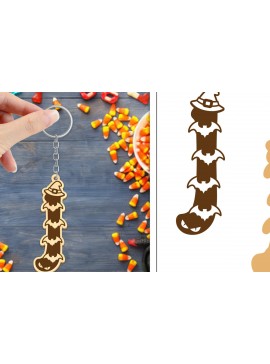 Σετ των 3 Intra απο ξύλο plywood 3mm-4mm πάχος - με μπρελόκ Halloween Aphabet Δίασταση 4x4 cm INTRAFABR-103745971